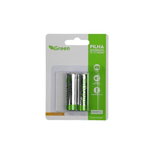 GREEN Pilha Recarregável 1.2v AA 2000mah - C/2 PCs