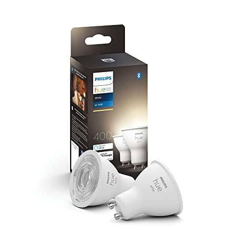 Philips Hue GU10 Spotlight Bulbs, 2 Pack, White