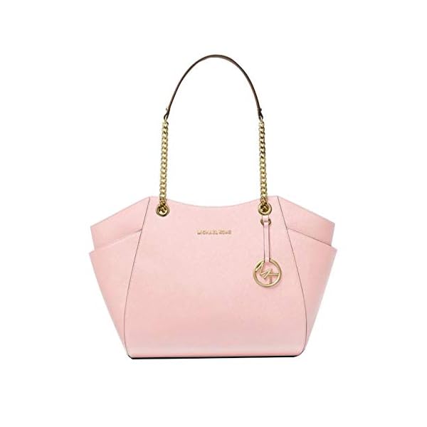Michael Kors Women's Jet Set Travel Saffiano Leather Chain Shoulder Tote, Powder Blush, Large