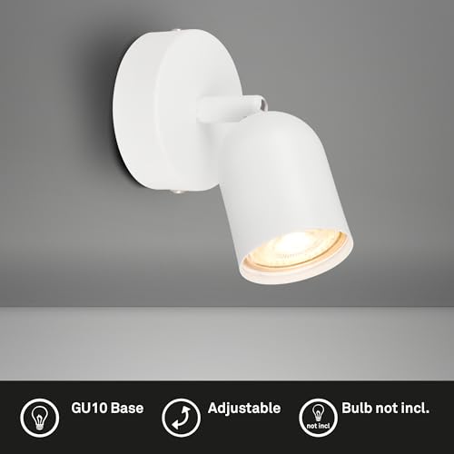 BRILONER Lampa do Czytania, Ścienna Obrotowa do Wnętrz, Salonu, Biały Metal