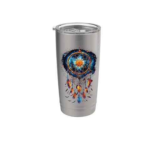 Image of Dreamcatcher Made of Indian Feathers Native American Stainless Steel Insulated Tumbler