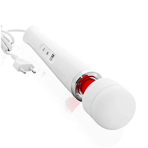 L'ORIGINAL de BuyAndFeelGood MAGIC WAND vibromasseurs à poser feminin - 20 Vario/10 Speed - bâton de massage stimulation clitoridienne sans batterie avec câble en blanc