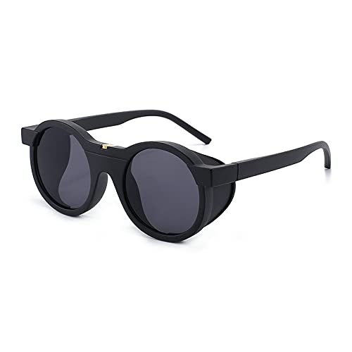 COTIA Fashion Punk Style Vintage Round Sunglasses Men Women Outdoor Sports Side Shield Design Sun Glasses
