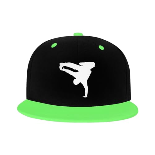 Break Dance Flat Brim Hat Kids Fashion Hip Hop Adjustable Flat Bill Hat Red2