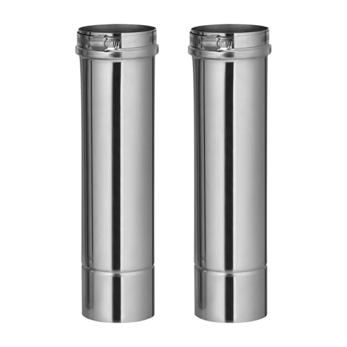 Image of GASLAND 2PCS Exhaust Pipe, 3 inch OD x 11.6 inch Length Stainless Steel Direct Vent Straight Pipe, Ideal for Water Heater Round Tube Air Ventilation and Vent Pipe Ductwork