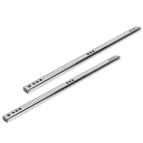 Annadue 2 Unids/set 342x17mm Guía de Riel de Cajón con Rodamiento de Bolas de Acero Laminado en Frío para Aparador de Gabinete, Accesorio de Hardware Resistente para una Apertura Suave