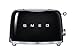 Smeg TSF01BLUS 50's Retro Style Aesthetic 2 Slice Toaster, Black