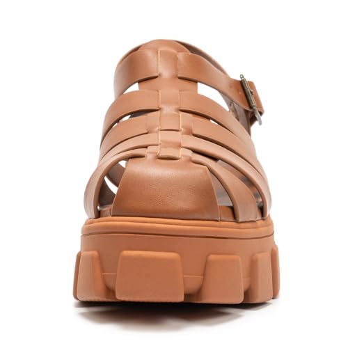 Image of Colgo Womens Platform Wedge Sandals Chunky Block Heeled Adjustable Buckle Fisherman Sandals for Summer