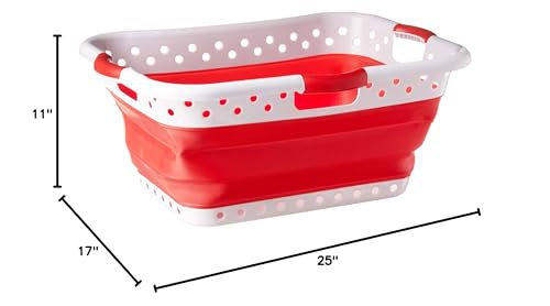 Image of Pop & Load Collapse & Store Large HipHolder 3 Handles laundry-baskets, RED