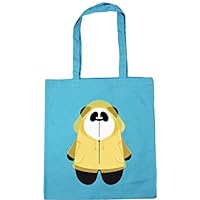 Hippowarehouse Raincoat Panda Tote Shopping Gym Beach Bag 42cm x38cm, 10 litres