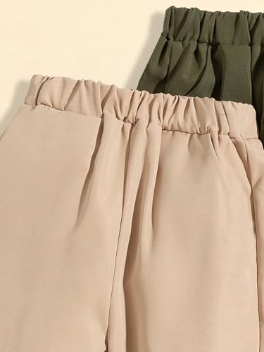 Girls Cargo Pants Elastic Waist Baggy Joggers Sweatpants Loose Casual Trousers with Pockets for Girl 7-14 Years3