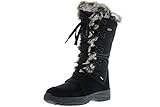 winterstiefel herren spikes Obermaterial: Leder, Textil Vista Damen Snowboots Winterstiefel EISKRALLEN schwarz, Größe:40, Farbe:Schwarz