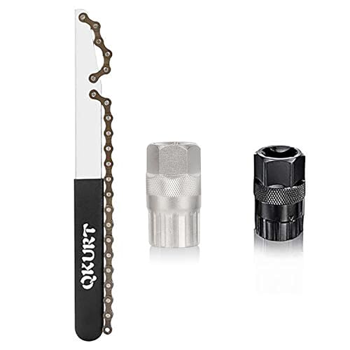 QKURT Bike Chain Whip Tool Kit Universal for Cassette and Tourney Upgrade Sprocket Remover Tool 3PCS