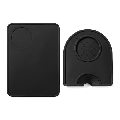 Solvio 2PCS Premium Silicone Coffee Tamper Mat Anti-Slip Tamping Mat with Portafilter Rest Waterproof Espresso Machine Accessories for Home and Cafe Baristas Coffee Station Organizer