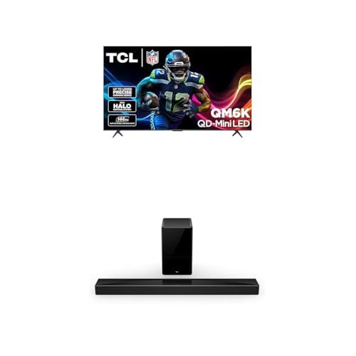 Image of TCL 65-Inch QM6K QLED 4K Smart QD-Mini LED TV with Google TV (65QM6K, 2025 Model) + Q75H Q Class 5.1.2 Channel Soundbar with Dolby Atmos