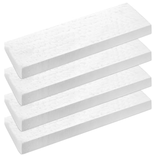 4 Piezas Lana Cerámica para Chimeneas de Bioetanol, Esponja Cerámica Resistente al Calor para Chimeneas de Mesa, Fibra Cerámica para Chimeneas Interiores de Gel Etanol (300x100x25mm)