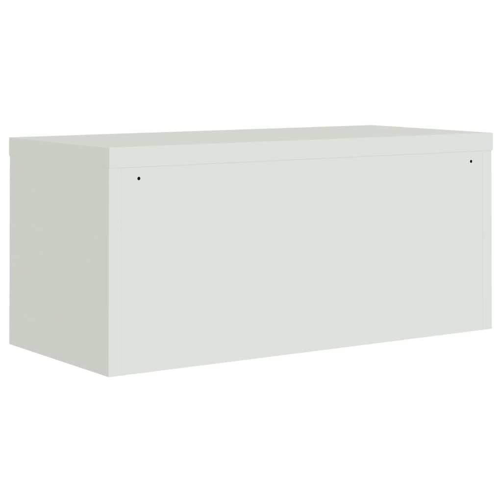 Générique Raccoglitore grigio chiaro 90 x 40 x 130 cm in acciaio con 2 ripiani regolabili, chiudibile per la sicurezza dei file, spazio per scrivania spazioso e durevole