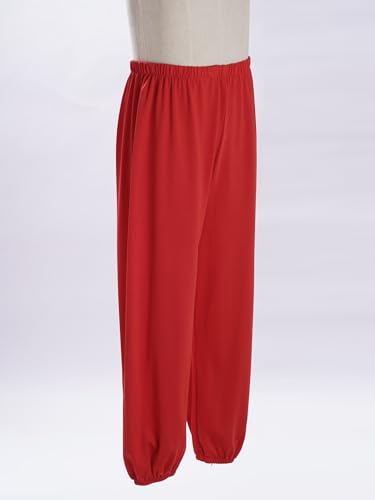 Kids Boys Girls Loose Sweatpants Solid Color Elastic Waistband Kung Fu Pants Athletic Jogger Pants3