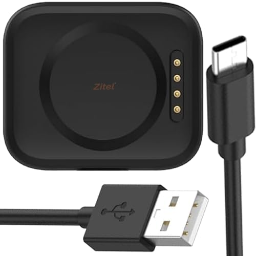 Image of Zitel Charger Compatible with OnePlus Watch 3 /2 / 2R - Magnetic Charger Dock USB Cable (Black)