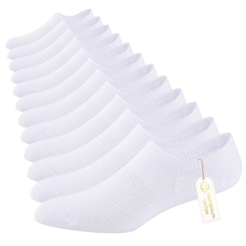 Heatuff No Show Socks Men Low Cut Ankle Short Cotton Casual Invisible Non Slip Socks (6/8 Pairs)