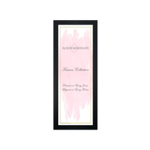 Alison Kingsgate Modern 100X35CM Black Picture Frames- Engineered Wood Photo Frame with Shatterproof Perspex Front- Ideal for Posters, Certificates & Artwork- Wall Mount or Tabletop Display