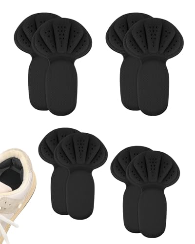 TPZORJX Lot de 4 paires de coussinets de talon pour chaussures trop grands - Auto-adhésifs - Semelles arrière épaisses et anti-ampoules - Protections de talon pour homme et femme - noir