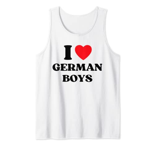 Funny I Love German Boys I Red Heart German Boys Alemania Camiseta sin Mangas