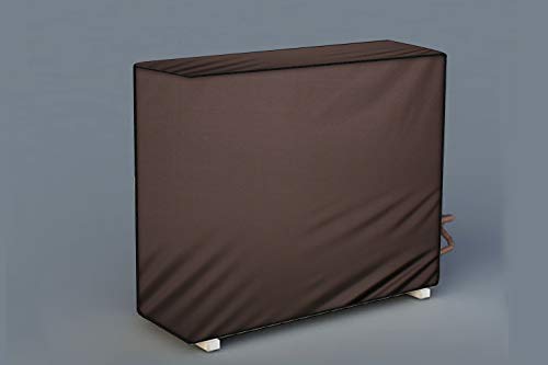 Image of Stylista Split ac cover for indoor and outdoor unit of 2 ton ac waterproof and dustproof Beige leaves and floral pattern