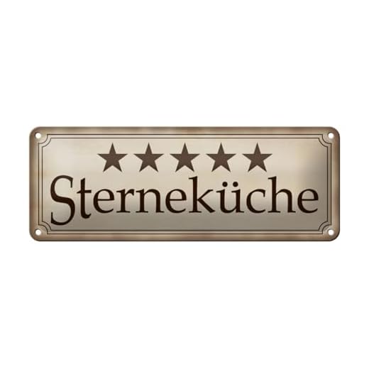 Blechschild 27x10cm gewölbt Sterneküche Koch Küche Kochen Deko Geschenk Schild