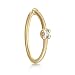 Lavari 14K Yellow Gold 1.3mm .01 Carat Genuine Diamond Open Hoop Nose Ring 20 Gauge