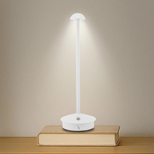 BEPER P207ILI154 Lámpara de mesa recargable inalámbrica, 3 tonos de color, regulable, USB tipo C incluido, portátil para escritorio, mesita de noche o mesa