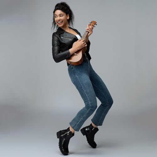 Womens Round Toe Chelsea Booties Double Zippers Chunky Heel Ankle Boots Winter Boots2