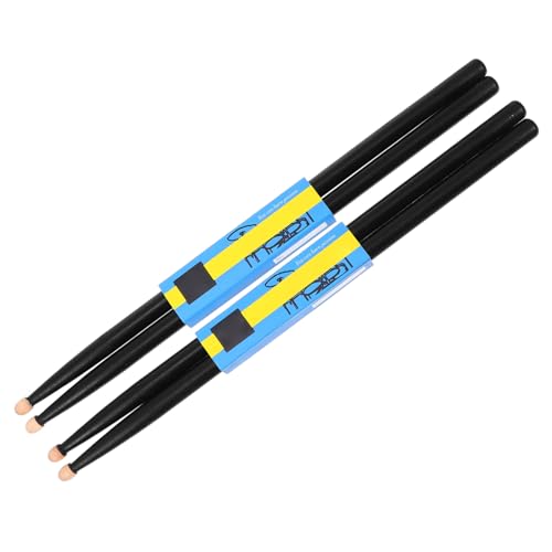 2 pares de baquetas de arce negro para batería, herramienta de percusión para principiantes, agarre cómodo, material de madera natural, diseño elegante miniatura 1