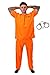Price comparison product image ADULTS UNISEX ORANGE CONVICT PRISONER COSTUME. CONVICT, PRISONER, COPS AND ROBBERS FANCY DRESS. ORANGE TOP & TROUSERS. SIZE: LARGE