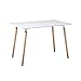 EGGREE Tavolo Cucina Rettangolare Moderno in Legno Tavolo da Pranzo Scandinavo,110x70x72cm Bianco