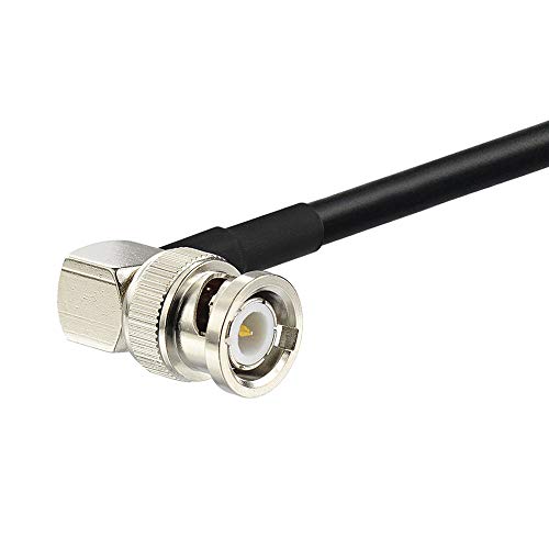 Adaptador BNC hembra a macho ángulo recto cable RG58 50cm miniatura 5