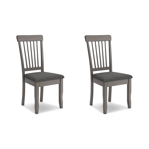 Image of Signature Design by Ashley Shullden Casual Dining Room Side Chair with Spindle Back, 2 Count, Gray