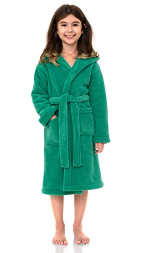 TowelSelections Girls Robe, Kids Soft Plush Hooded Fleece Bathrobe3