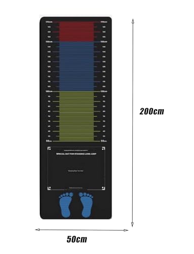 Mata do skoków na stojąco o grubości 4 mm, tester skoku w dal do użytku wewnątrz i na zewnątrz, cicha, antypoślizgowa mata do ćwiczeń fizycznych