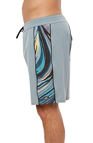 O'NEILL Men's Water Resistant Hyperfreak Stretch Swim Boardshorts, 18 Inch Outseam (Smoke Blue/Guru, 38)3