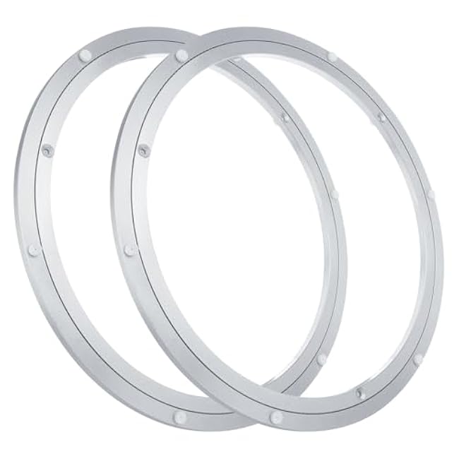 Acrux7 2 Pack 14 Inch Lazy Susan Bearing Heavy Duty Aluminum Lazy Susan Hardware, Metal Swivel Plate Base for Dining Table, Workbench