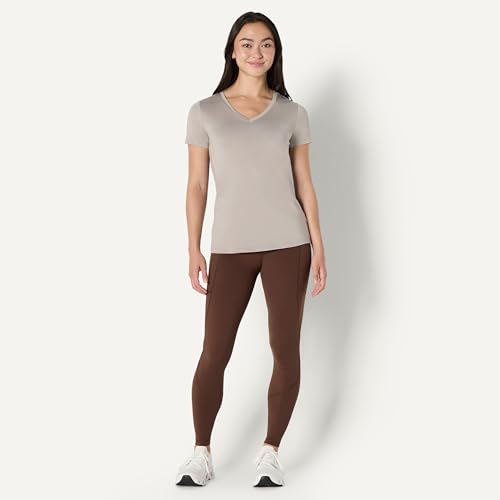 Image of Amazon Essentials Women's Active Quick Dry Tech Stretch Short-Sleeve V-Neck T-Shirt (Available in Plus Size), Pack of 2