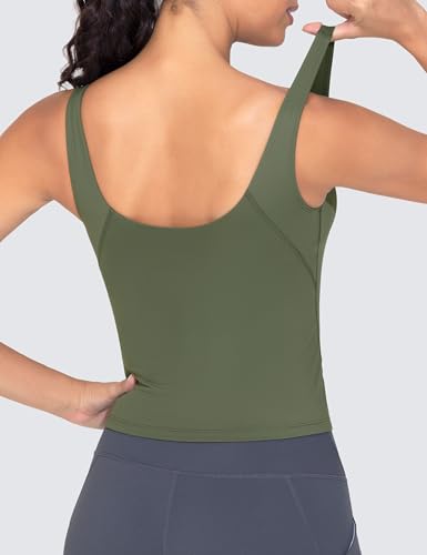 Image of THE GYM PEOPLE Women's Longline Sports Bra Wirefree Padded Workout Yoga Tank Top