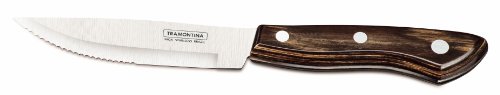 Tramontina 21499/910 Jumbo-Carne-Set, 6 Teilig, 12,7 cm con Mango marrón 3-Remaches