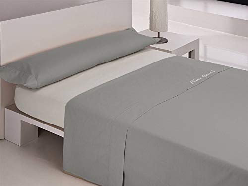 Pierre Cardin Juego sábanas coralina Colorado 135 cm. Gris, 100Percent_poliéster, Cama de 135