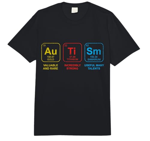 Autism Awareness Women Men Kids Elements Periodic Table ASD Comfort Colors Adult Heavyweight T-shirt