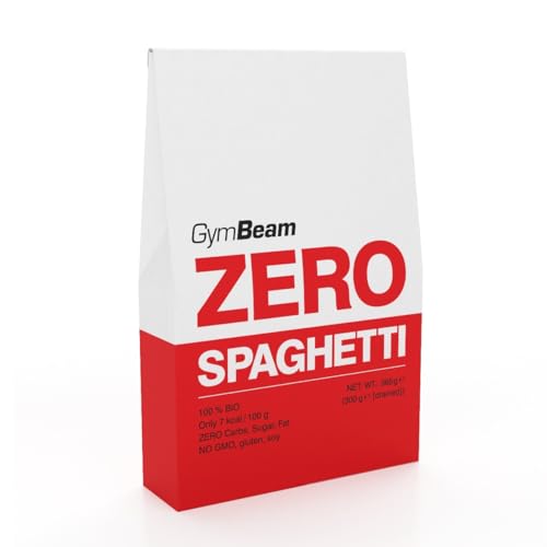 GymBeam Spaghetti Zero BIO 385g, Pasta Ipocalorica di Farina di Konjac, Adatta ai Vegani, Senza Glutine, Quasi Zero Carboidrati e Grassi, Ideale per la Perdita di Peso, Massima Qualità Biologica