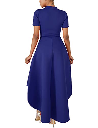 Image of Lrady Womens Casual Shirt Dress High Low Irregular Ruffle Hem Blouse Asymmetrical Peplum Long Tunic Tops