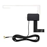 DAB Car Aerial, Car DAB Antenna, Glass Mount Antenna Digital Audio Broadcasting Receiver 3M, SMB Right Angle Connector Compatible with Pioneer Clarion Kenwood Alpine JVC, Enhances Signal Reception