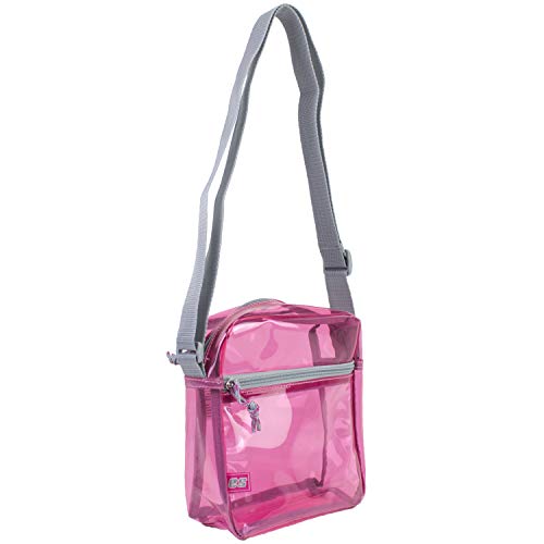 Eastsport Clear Stadium Crossbody Messenger Bag, 8.5 By 7.5 By 3 Inches - Tinted Pink #TOP19